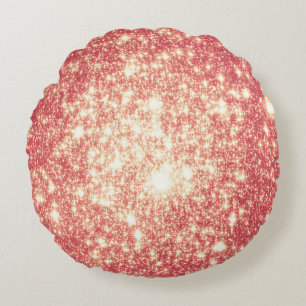 Peach Champagne Stars Rundkissen Rundes Kissen