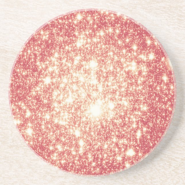 Peach Champagne Stars Untersetzer (Vorne)