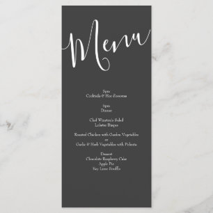Peach Charcoal Grey Peony Rose Menu Mariage