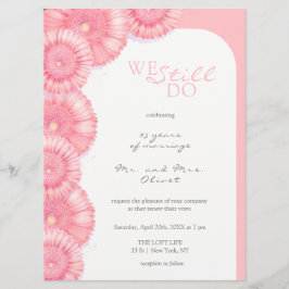 Peach Chrysanthemum Vow Renewal 25 Jahre Einladung