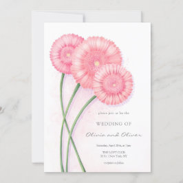 Peach Chrysanthemum Wedding Einladung