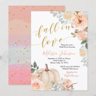 Peach Citrouille Chute en Amour invitation