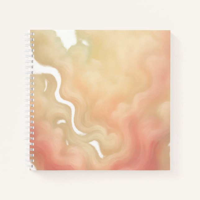 Peach Cloud Flow Dreamy Abstract Notizbuch (Vorderseite)