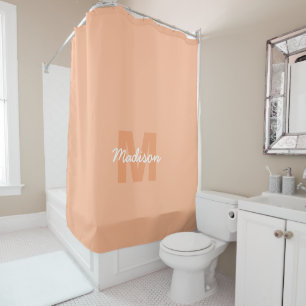Peach color of 2024 with custom Monogram name Duschvorhang