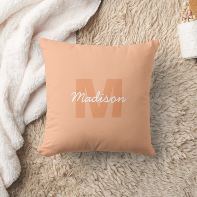 Peach color of 2024 with custom Monogram name Kissen (Decke)