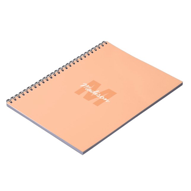 Peach color of 2024 with custom Monogram name Notizblock (Linke Seite)