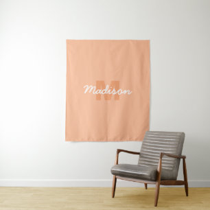 Peach color of 2024 with custom Monogram name Wandteppich