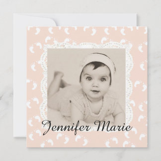 Peach Colored Baby Girl Geburtsankündigung Ankündigung