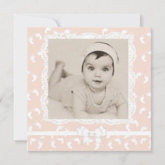 Peach Colored Baby Girl Geburtsankündigung Ankündigung