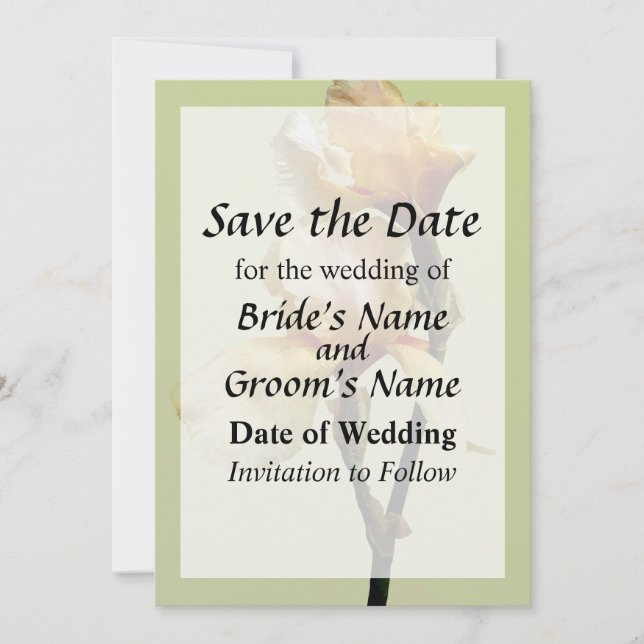 Peach Colored Irises Save the Date (Vorderseite)