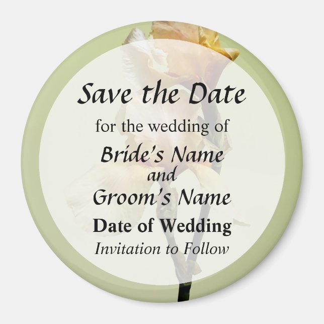 Peach Colored Irises Save the Date Magnet (Vorne)