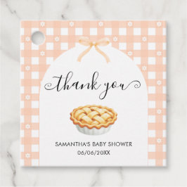 Peach Coquette Pie Baby Shower Thank You Geschenkanhänger
