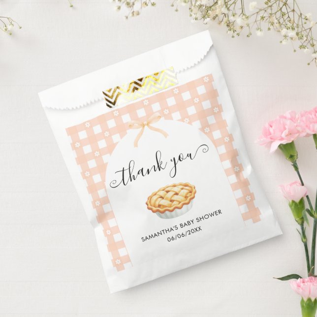 Peach Coquette Pie Baby Shower Thank You Geschenktütchen (Versiegelt)