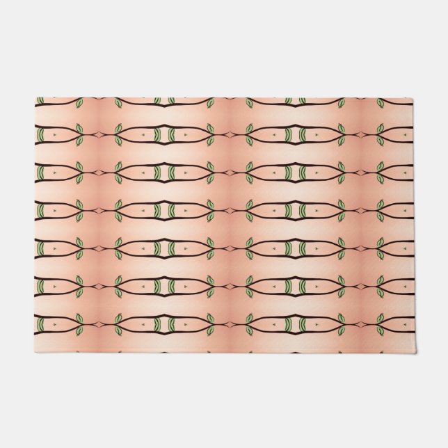 Peach Coral Designer Throw Mat Fußmatte (Vorderseite)