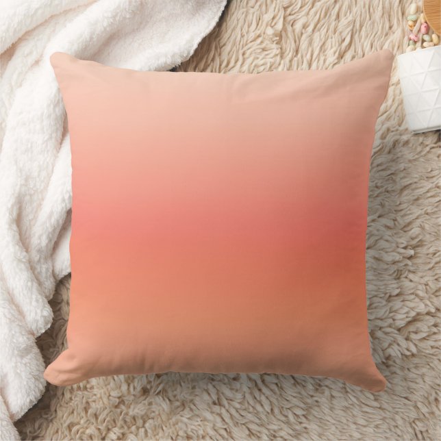 Peach & Coral Gradient Kunst Kissen (Decke)