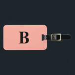 Peach Coral Pink Monogram Name Custom Girl Gepäckanhänger<br><div class="desc">Mit Monogramm Anfangs- und auch persönliche Daten wie Name,  Adresse,  Telefonnummer und E-Mail,  die Sie bearbeiten können. Mit attraktivem pfirsichfarbenem Hintergrund können Sie die Farbe nach Belieben ändern. Coole Geschenkidee für ihn oder sie.</div>