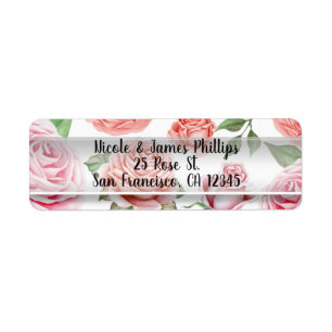 Peach Coral Pink Roses Grüne Blätter Elegante