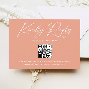 Peach Coral Wedding RSVP Begleitkarte