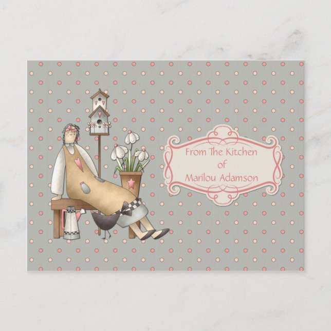 Peach Country Kitchen Weinkarte Postkarte (Vorderseite)