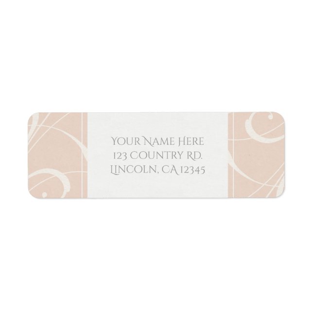 Peach & Creamy White Floral Swirl Elegante Hochzei (Vorne)