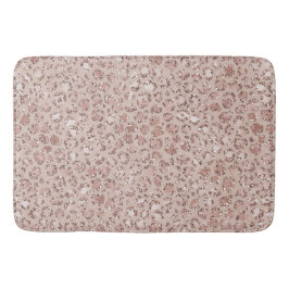 Peach Creme Blush Leopard Print Glitzer Badematte