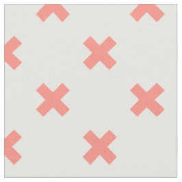 Peach cross stitches auf weiß stoff