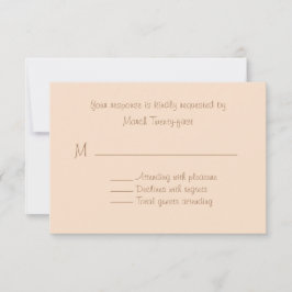 Peach Custom Wedding RSVP Card Karte