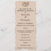 Peach Damask Wedding Program