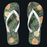 Peach Dark Gray Wedding Rose Bloral Flip Flops<br><div class="desc">Schöne,  moderne,  blumengeschmückte Rose auf Holzkohle dunkelgrau,  ein hübscher und eleganter Look für eine anspruchsvolle Frühjahr- oder Sommergarten Hochzeit.</div>