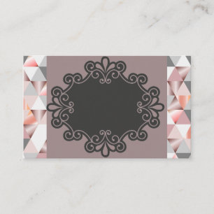 Peach Diamond Retro Business Cards Visitenkarte