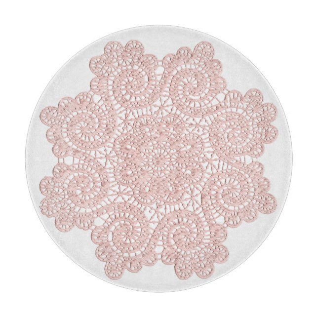 Peach Doily Glass Schneidebrett (Vorderseite)