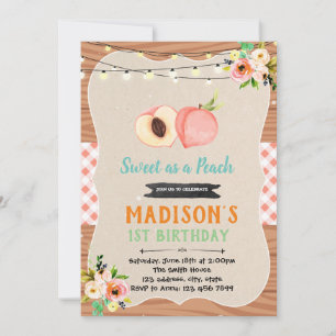 Peach douche invitation fête