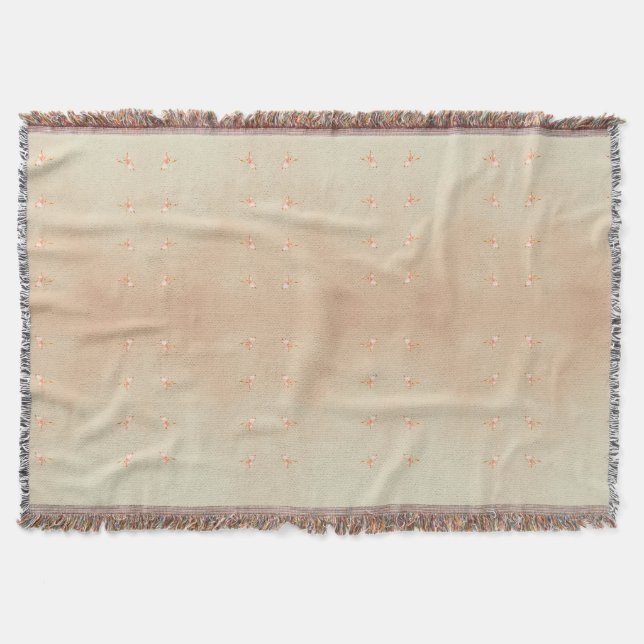 Peach elegant floral butterfly pattern decke (Vorderseite)