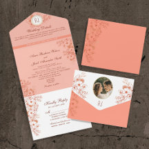 Peach Elegant Monogram Wedding