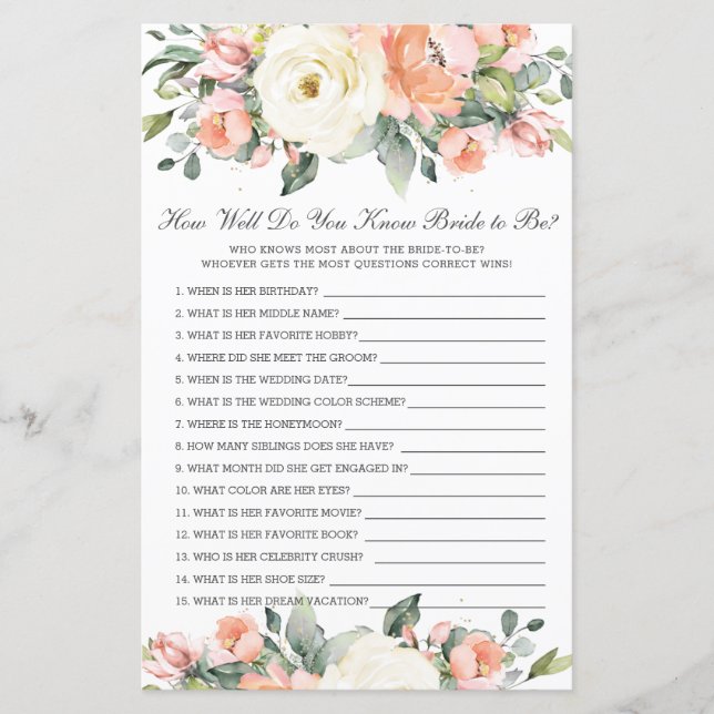 Peach Elfenbeinfloral wie gut Sie wissen, Britin z (Vorderseite)