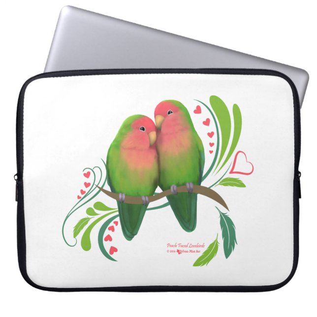 Peach Faced Love Birds Laptopschutzhülle (Vorderseite)