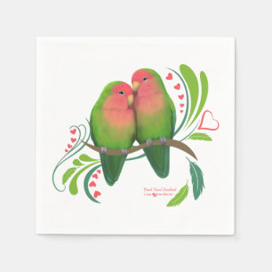 Peach Faced Love Birds Serviette
