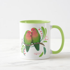 Peach Faced Love Birds Tasse
