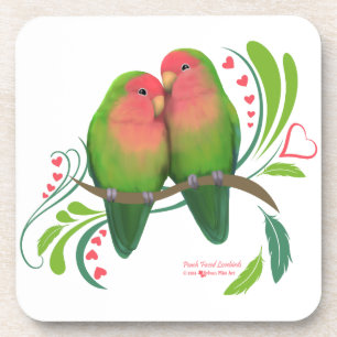 Peach Faced Love Birds Untersetzer