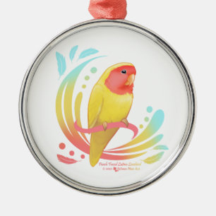 Peach Faced Lutino Lovebird Ornament Aus Metall