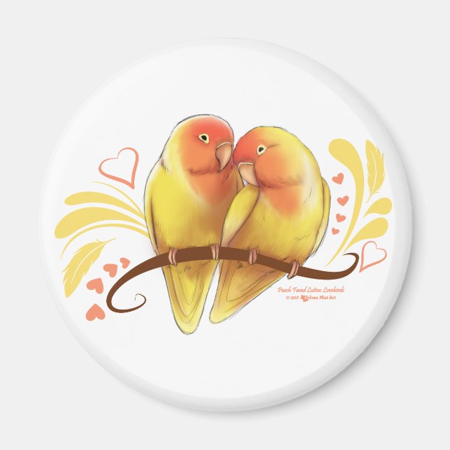 Peach Faced Lutino Lovebirds Magnet (Vorne)