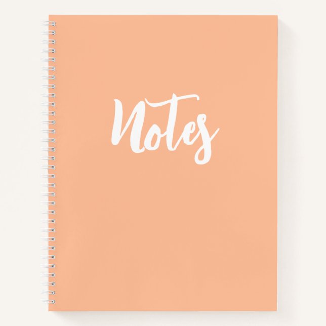 Peach farbig mit Heart Spiral Notebook Notizbuch (Vorderseite)