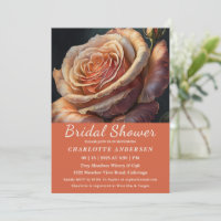 Peach farbige Rose Brautdusche Einladung
