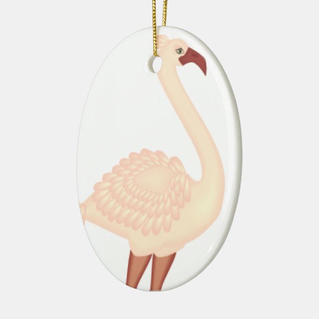 Peach Flamingo Keramik Ornament (Links)