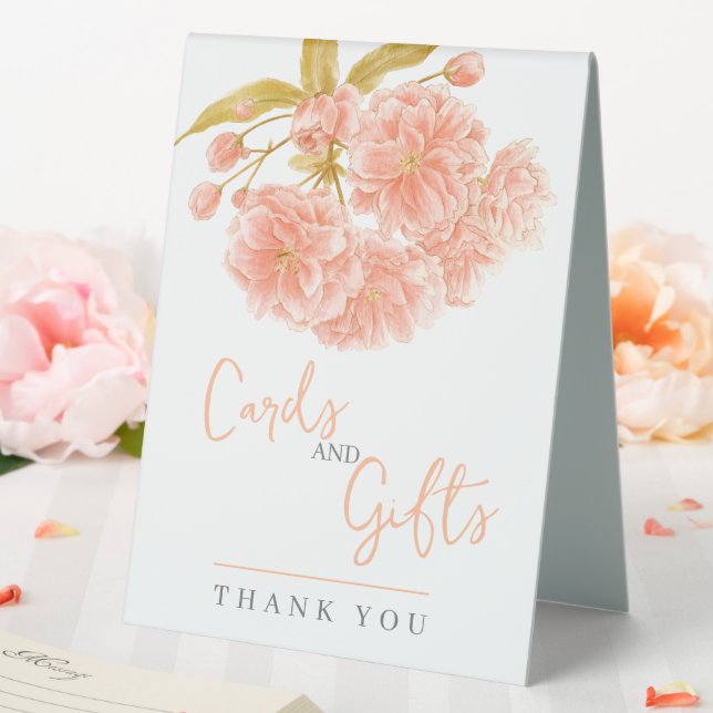 Peach fleurs fleurs mariage cartes de signe et cad (In SItu (Mariage))