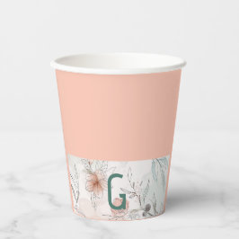 Peach flor Paper Cup Pappbecher