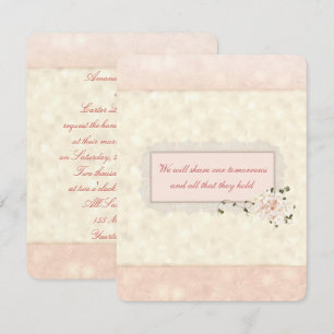 Peach Floral and Lace Wedding Einladung