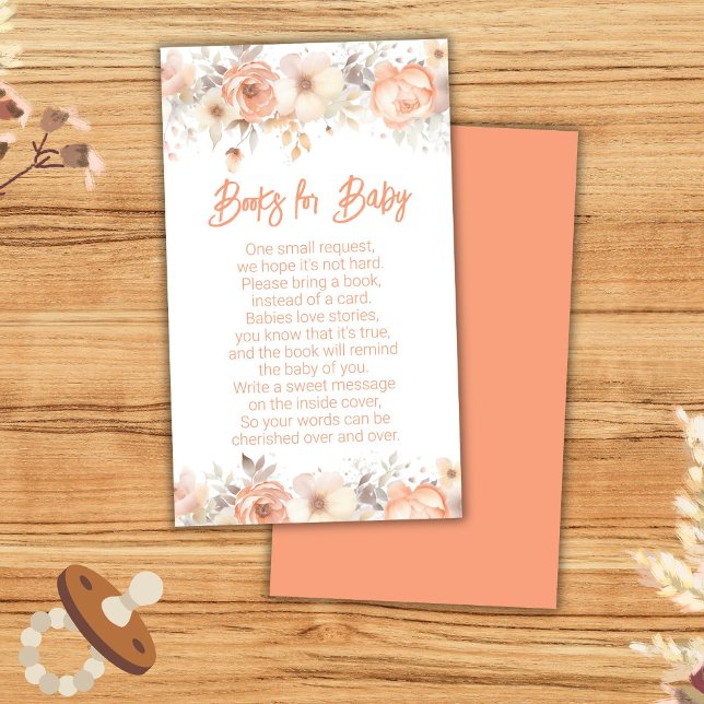 Peach Floral Baby Shooting Books for Baby Begleitkarte (Von Creator hochgeladen)