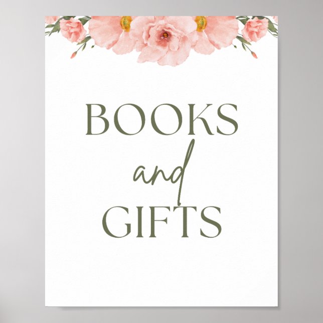 Peach Floral Baby Shows & Gifts Poster (Vorne)