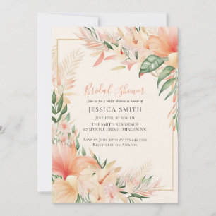 Peach Floral Boho Bridal Shower Invitation Einladung